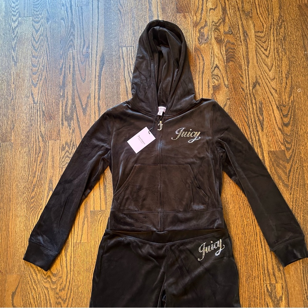 Juicy Couture Black Velour Tracksuit NWT size medium